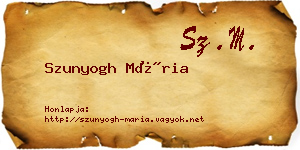Szunyogh Mária névjegykártya