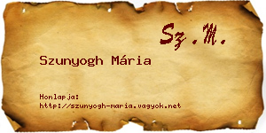 Szunyogh Mária névjegykártya